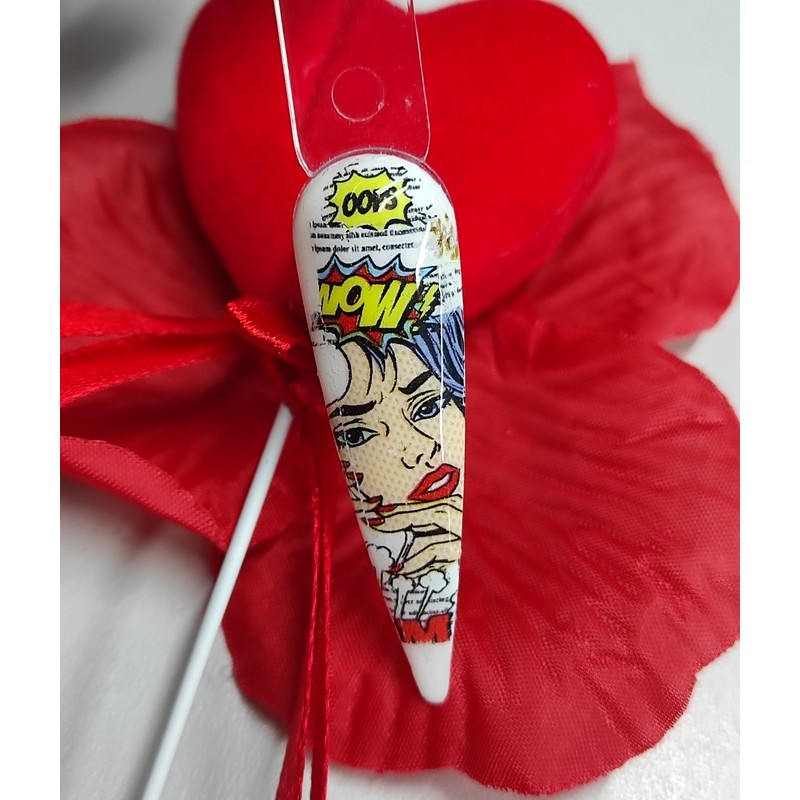 Фольга для ногтей Газета с лицами, 0.5 м, F72