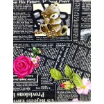 Фольга для ногтей Газета на черном фоне 0.5 м, F81