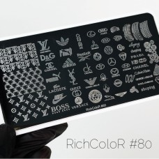 Пластина для стемпинга RichColor-80 (логотипы)