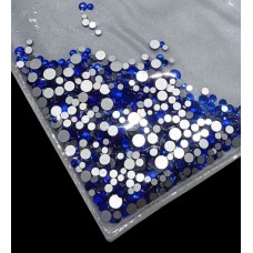 Стразы стеклянные синие Sapfhire Mix 1440 шт