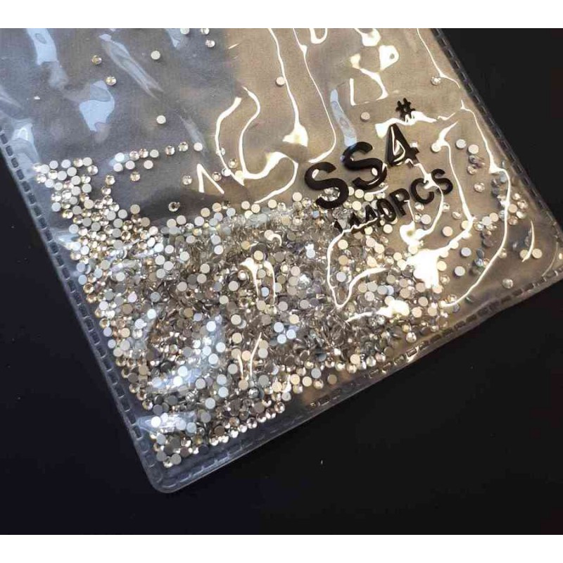 Стразы для ногтей белые Crystal SS4 (диам. 1.6мм) стеклянные 1440шт